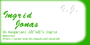 ingrid jonas business card
