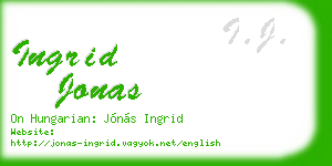 ingrid jonas business card